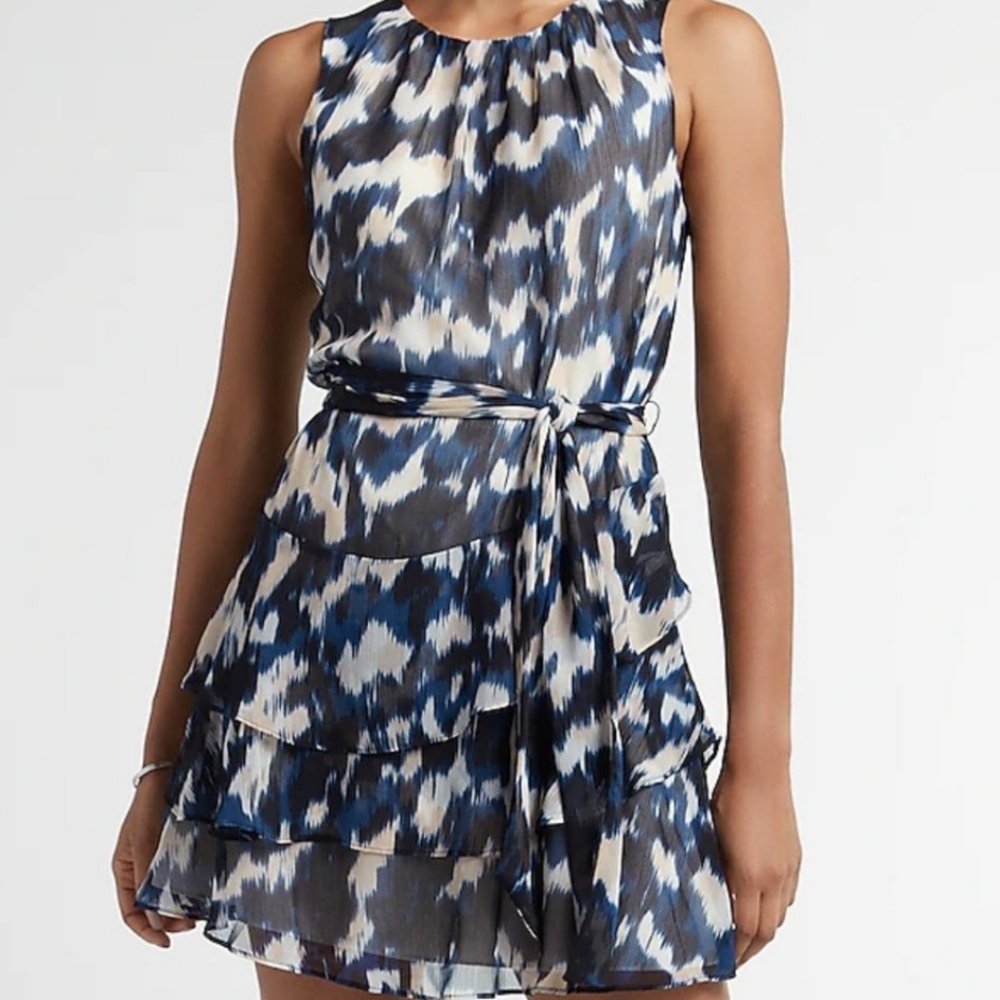 EXPRESS Tiered Ruffle Fit & Flare Dress